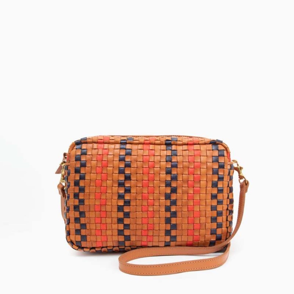 Clare V Woven Marisol, Navy Red Checker